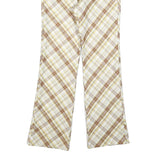 DPERCENT Womens Polyester Blend Beige & Brown Slim Straight Trousers W26 L32