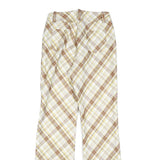 DPERCENT Womens Polyester Blend Beige & Brown Slim Straight Trousers W26 L32