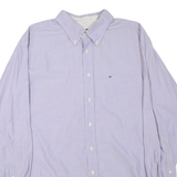 TOMMY HILFIGER Mens Purple Button-Down Oxford Shirt XL Classic Cotton Blend Long