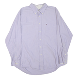 TOMMY HILFIGER Mens Purple Button-Down Oxford Shirt XL Classic Cotton Blend Long