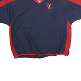 MAJESTIC Mens Navy & Red Baseball V-Neck XL Pullover Sweatshirt Sports