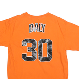 MAJESTIC Mens Orange Giants Graphic T-Shirt L Short Sleeve Crew Neck Sport