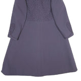 HENRI JEAN Womens Purple Wool Blend Button Jacket S Wool Blend Plain Elegant