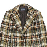 CONTE OF FLORENCE Womens Beige & Brown Check Jacket XXS Wool Blend Button