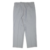 HAGMAN Mens Regular Fit Grey Wool Blend Zip Fly Trousers W35 L29 Classic Formal