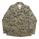 Mens Green Brown Digital Camo Military Jacket S Cotton Blend Button Plain Casual