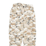 Cotton Blend Womens Beige Cargo Regular Fit Zip Trousers W24 L26 Camouflage