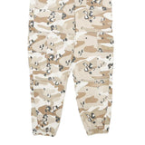 Cotton Blend Womens Beige Cargo Regular Fit Zip Trousers W24 L26 Camouflage