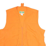 GAME WINNER Mens Orange Polyester Zip Up Outdoor Jacket L Sleeveless Vest