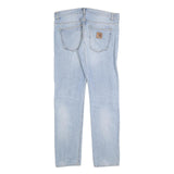 CARHARTT Mens Jeans Blue Regular Straight Denim Light W32 L32 Classic Fit Zip