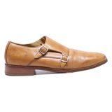 COLE HAAN Monk Shoes Brown Leather Mens UK 9