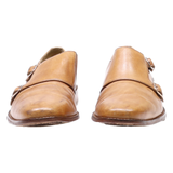 COLE HAAN Monk Shoes Brown Leather Mens UK 9