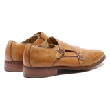 COLE HAAN Monk Shoes Brown Leather Mens UK 9