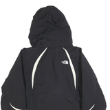 THE NORTH FACE Womens Black & White Outdoor Jacket L Polyester Blend Zip Hooded
