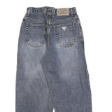 GUESS Womens Blue Regular Fit Straight Denim Jeans W27 L26 Classic Cotton Button