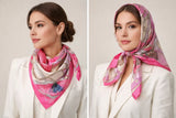 Anyyou Fashion Premium Satin Square Scarf – Pink Silk-Feel Neckwrap for Women