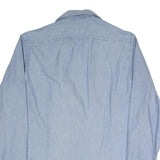 BOSS Mens Blue Plain Shirt M Cotton Blend Classic Button Collar Casual Formal