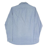 BOSS Mens Blue Plain Shirt M Cotton Blend Classic Button Collar Casual Formal