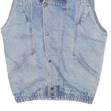 JOVANNI Mens Blue Denim Button Jacket S Cotton Casual Vintage Style