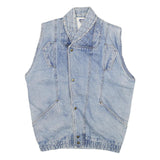 JOVANNI Mens Blue Denim Button Jacket S Cotton Casual Vintage Style