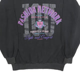 IOU Womens Black Fashion Network Crew Neck S Cotton Graphic Print Sweatshirt
