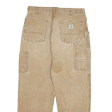 CARHARTT Mens Regular Fit Beige Denim Jeans W32 L26 Workwear Zip Closure