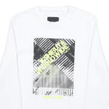 CLOCKHOUSE Mens White Shibuya Worldwide Graphic Crew Neck XS Cotton Sweatshirt