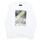 CLOCKHOUSE Mens White Shibuya Worldwide Graphic Crew Neck XS Cotton Sweatshirt
