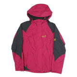 JACK WOLFSKIN Womens Pink & Grey Outdoor Jacket UK 10 Polyester Blend Zip Hooded
