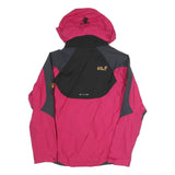 JACK WOLFSKIN Womens Pink & Grey Outdoor Jacket UK 10 Polyester Blend Zip Hooded