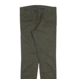 CARHARTT Mens Cotton Blend Slim Fit Green Trousers W28 L32 Casual Zip Closure