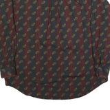 NAUTICA Mens Black & Maroon Paisley Patterned Shirt XL Cotton Blend Classic