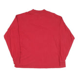 LEE Mens Red Plain Long Sleeve Crew Neck Cotton Blend XL Casual T-Shirt