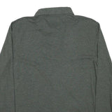 NAUTICA Mens Green Long Sleeve Plain Polo Shirt L Cotton Blend Classic Fit