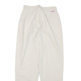 BARBADOS Womens Cotton Blend Beige Relaxed Straight Trousers W25 L27 Classic Zip