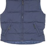 DOWN HOUSE Mens Blue Sleeveless Puffer Jacket M Polyester Blend Zip Casual