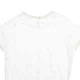 MILLA STAR Womens White Printed Top Short Sleeve Round Neck M Casual
