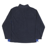 STARTER Mens Black & Blue Plain Polyester Blend Jumper Crew Neck Pullover XL