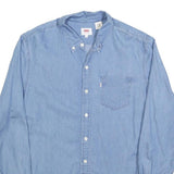 LEVI'S Mens Blue Denim Shirt M Cotton Blend Button Collar Casual Long Sleeve