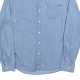 LEVI'S Mens Blue Denim Shirt M Cotton Blend Button Collar Casual Long Sleeve