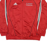 ADIDAS Mens Red & Black FC Schlieren Schiedsrichter Zip Jacket M Polyester Blend