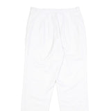 Womens Regular Fit White Cotton Blend Trousers W26 L28 Zip Closure Plain Pattern