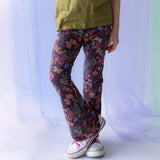 Kids Leggings: Organic Cotton Flared Yoga Pants: Flower Child