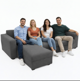 Anyseat 4-Seater Sofa Cover – Plain Gray Style Slipcover for Living Room Chair Protection