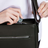 Cross-Body Vegan Handbag In Green & Metallic