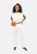 French Riviera - Wide Leg Pants - Porcelain