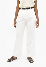 French Riviera - Wide Leg Pants - Porcelain