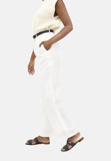 French Riviera - Wide Leg Pants - Porcelain
