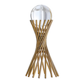 ANYHOUZ Luxury Gold Metal Tabletop Decor – Crystal Ball Sculpture for Living Room, House Display & Elegant Crafts Ornaments