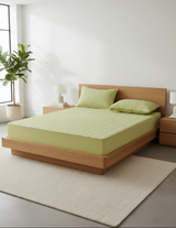 Anycozy Mattress Cover Green 180x200cm Pure Cotton Soft Quilted Bed Sheet Anti-bacterial Protector Cover